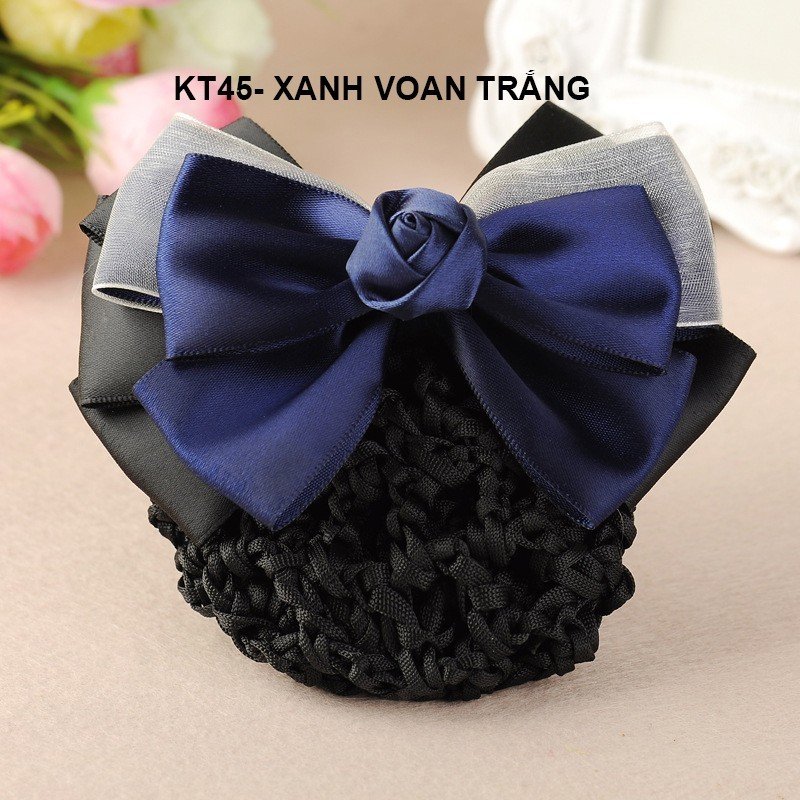Mô tả GOTI Thời Trang Nữ Kẹp Búi Tóc Cao Cấp Đính Nơ Phối Voan Nhiều Màu Xinh Xắn Công Sở, Y Tá KT45 - 3