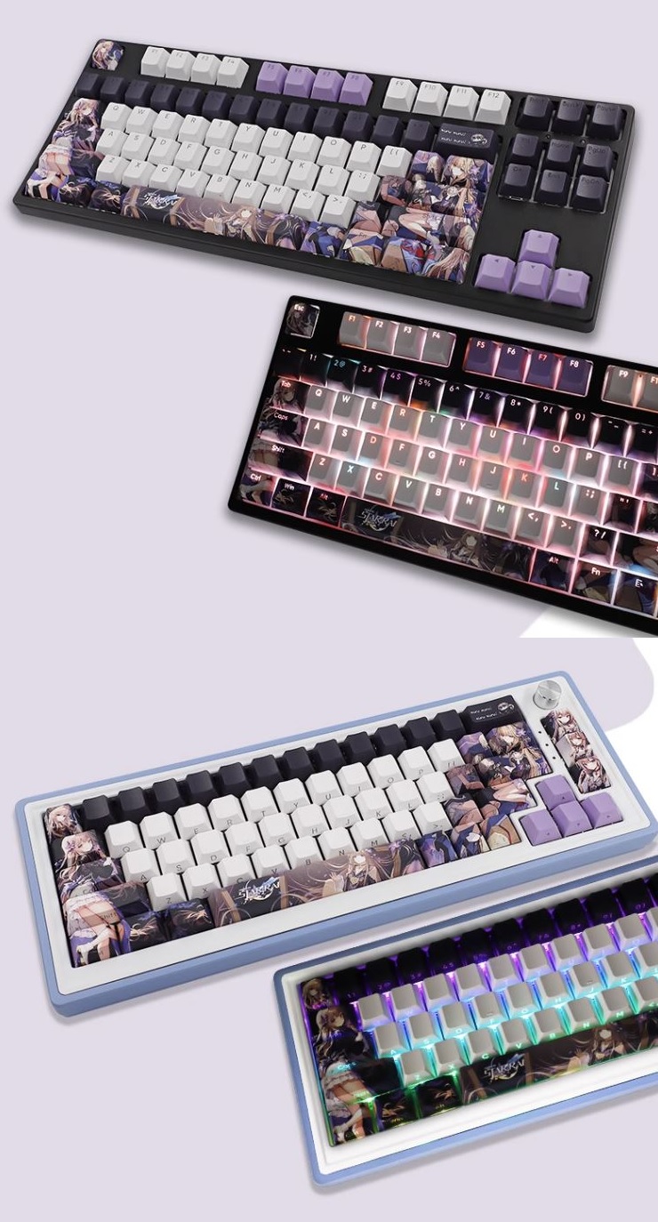 Keycap Honkai: Star Rail Seele thick PBT xuyên led in dyesub 5 mặt 135 ...