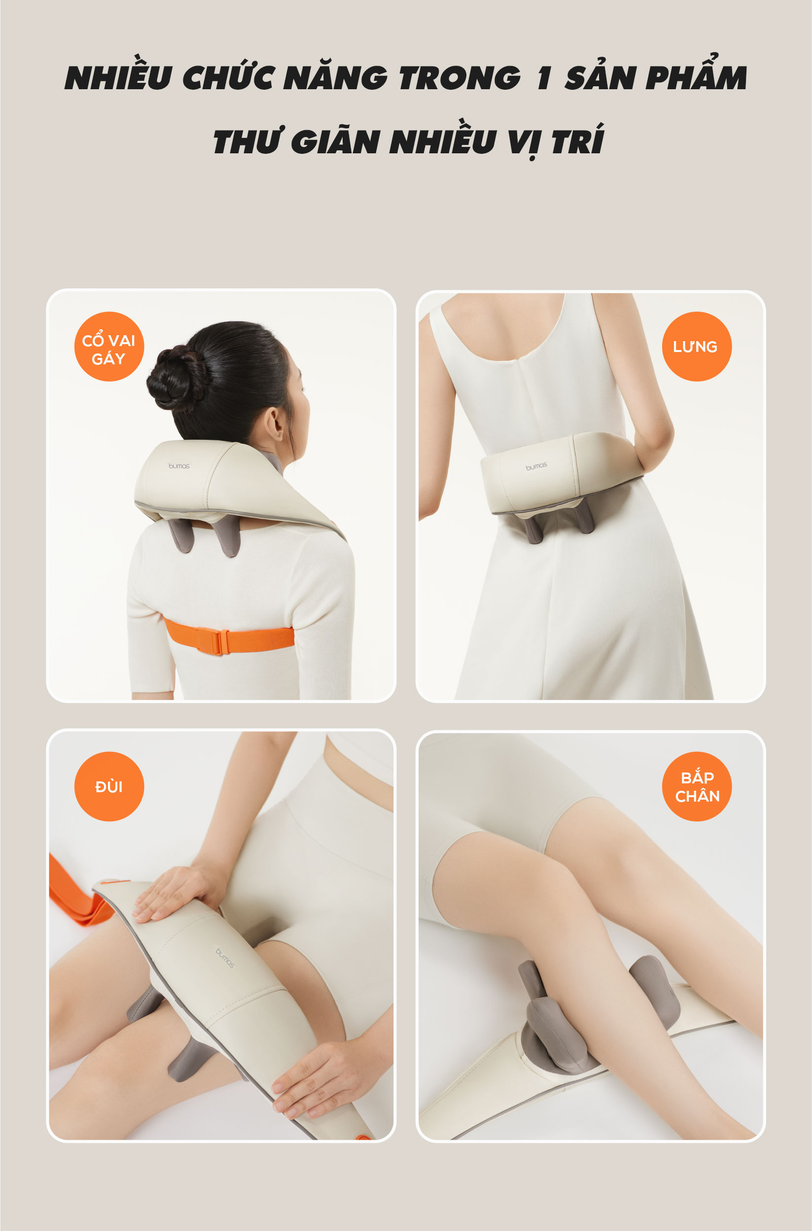 Mô tả Máy Massage Cổ Vai Gáy BUMAS M3 Pro - Máy Massage Cổ - Mát Xa 8 Điểm Chạm - Quà Tặng Cho Gia Đình - 3