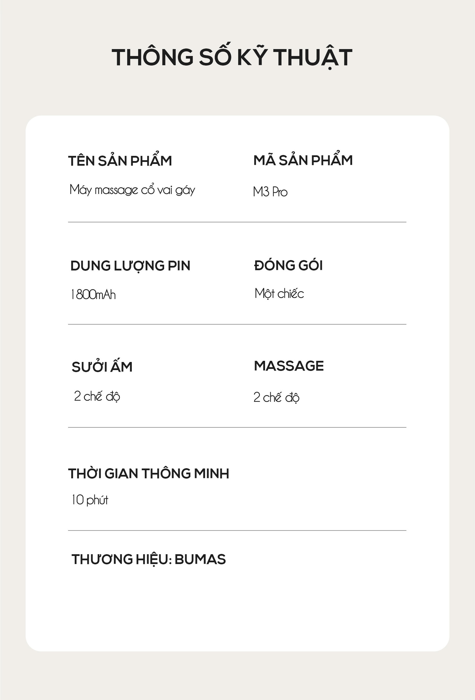 Mô tả Máy Massage Cổ Vai Gáy BUMAS M3 Pro - Máy Massage Cổ - Mát Xa 8 Điểm Chạm - Quà Tặng Cho Gia Đình - 6