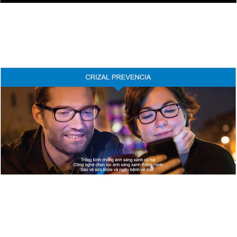 Mô tả Tròng kính chống ánh sáng xanh Essilor Crizal Prevencia - Pháp cho mắt kính cận loạn - 1