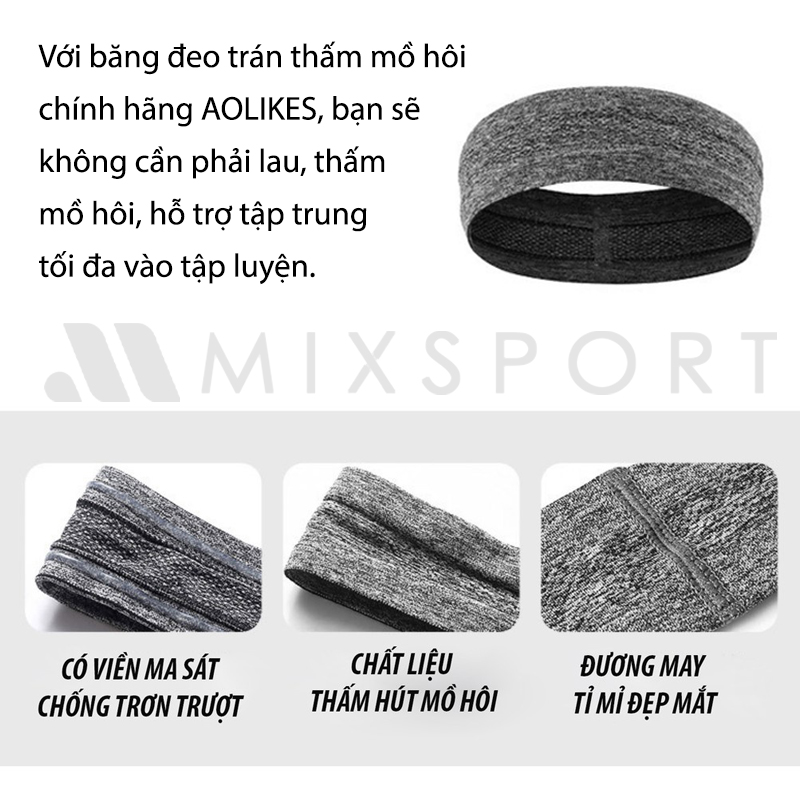 Mô tả Băng Đô Thể Thao Headband AOLIKES Thấm Hút Và Chặn Mồ Hôi Tập Gym, Yoga - 2