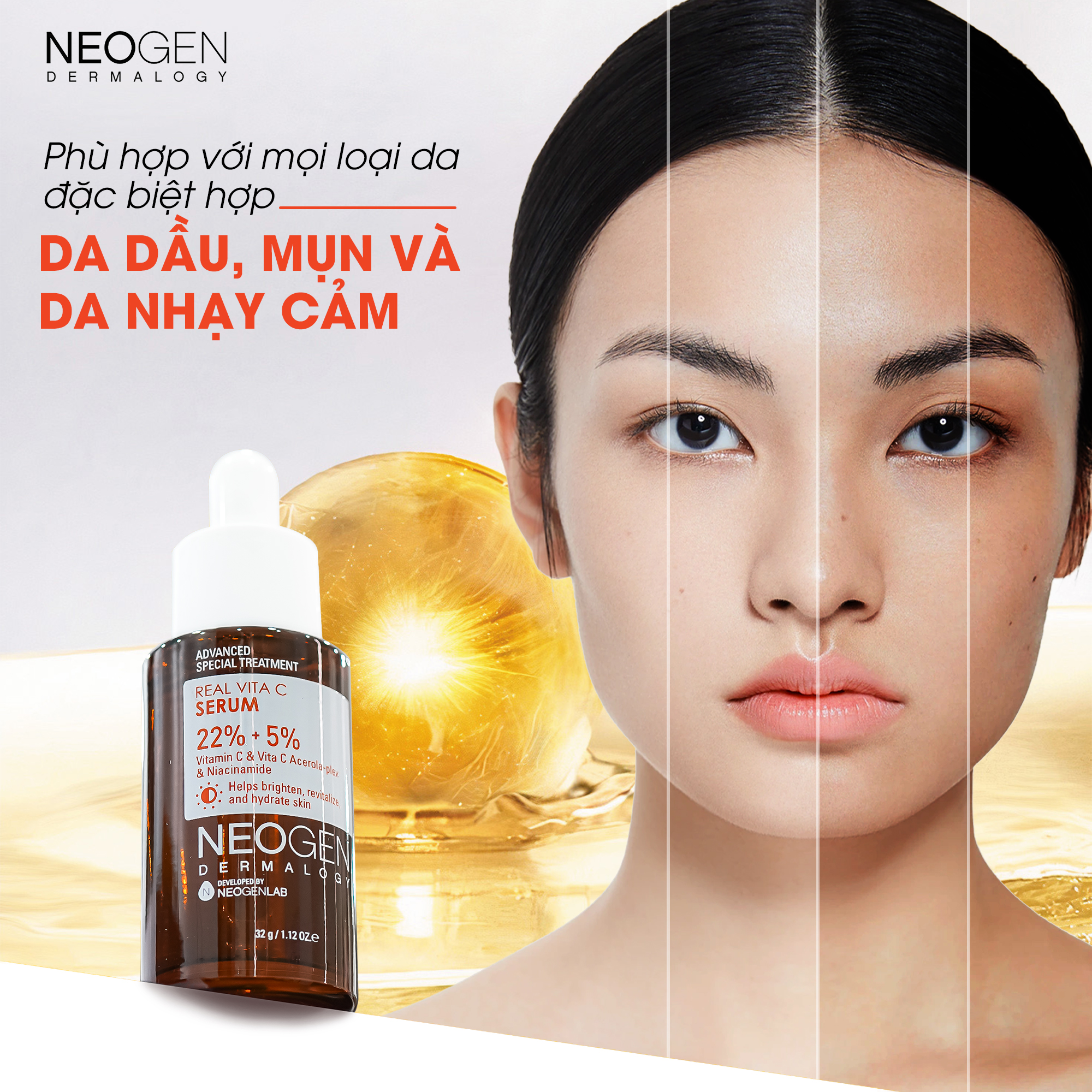Mô tả Siêu Tinh Chất Mờ Thâm Dưỡng Trắng Vitamin C SAP 22% Neogen Dermalogy Real Vita C Serum 32ml - 3