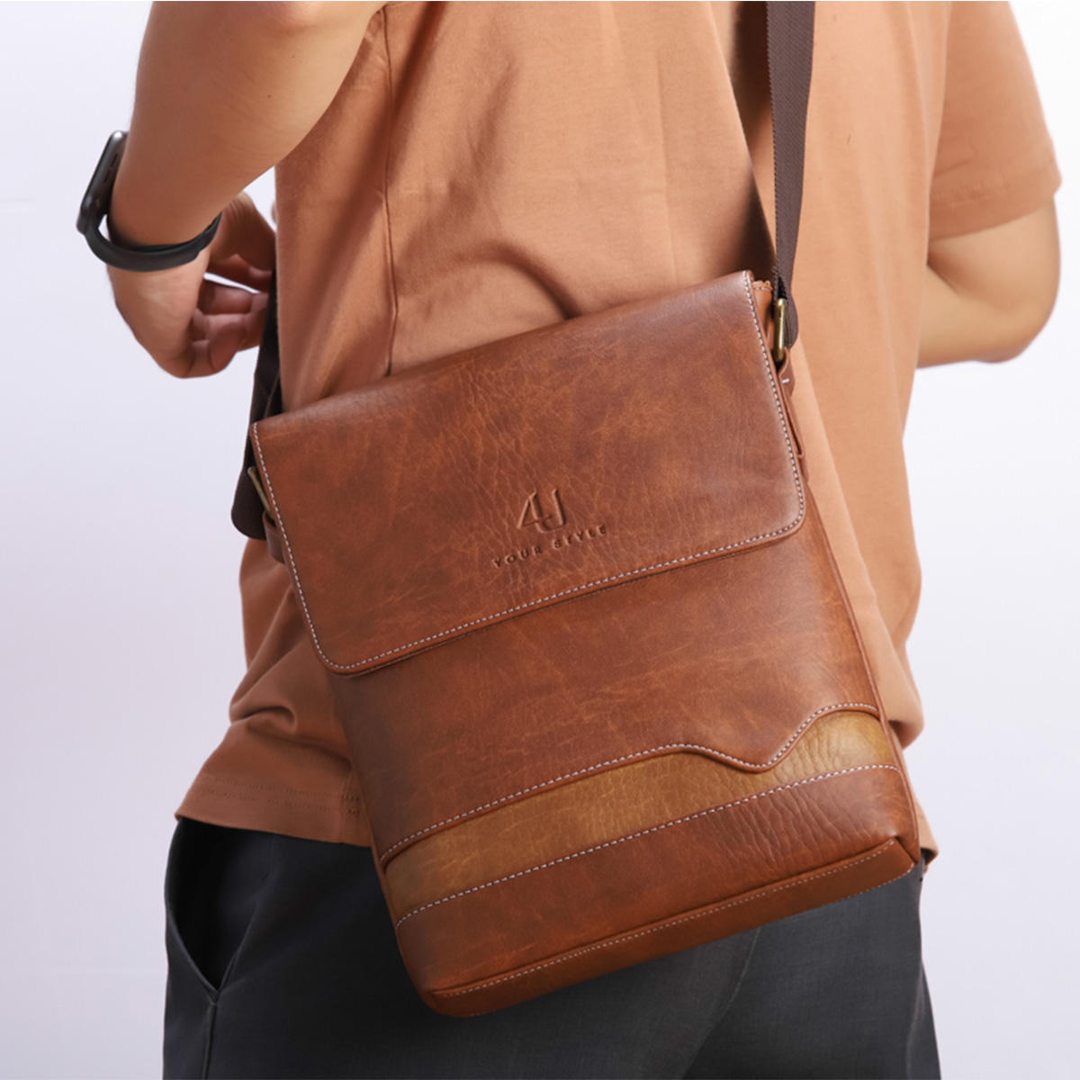 Mô tả Túi Đeo Chéo Da Nam 4U Thời Trang D274 - 4