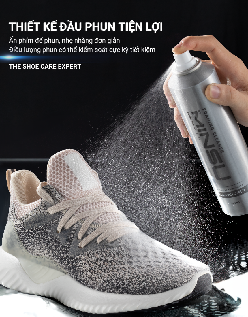 Mô tả Chai Xịt Vệ Sinh Giày MINSU LUXURY Bọt Tuyết NANO M5955 Giặt Khô Siêu Tốc Bảo Vệ Giày Khỏi Bị Ố Vàng, Phai Màu - 8