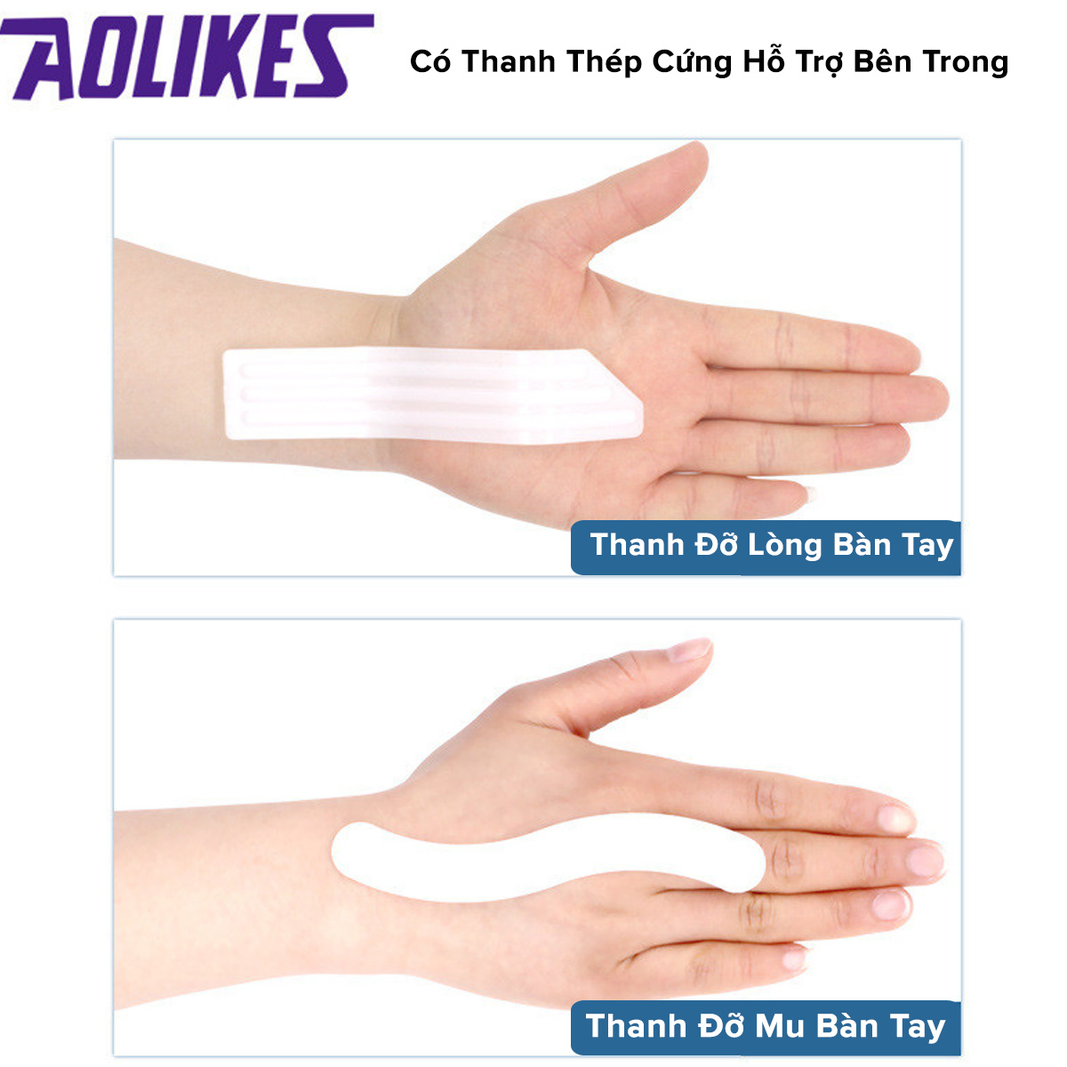 Mô tả Đai Nẹp Cố Định Khớp Cổ Tay Với 2 Thanh Nẹp Trên Dưới AL 1671 Chính Hãng AOLIKES Cho Người Chấn Thương Bong Gân Cổ Tay - 4