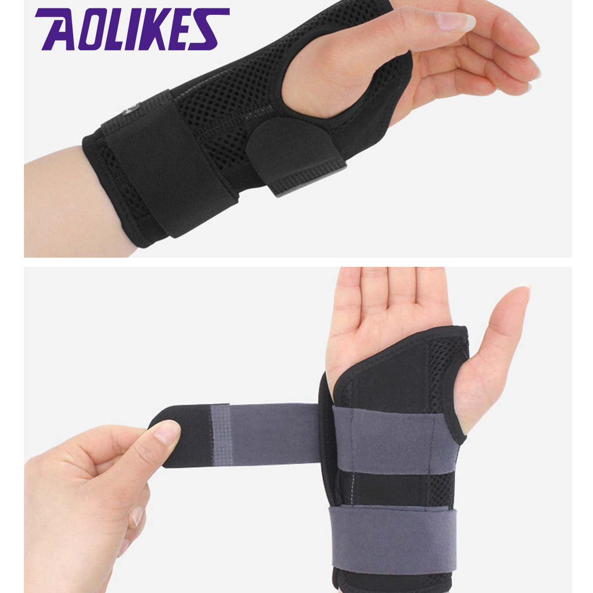 Mô tả Đai Nẹp Cố Định Khớp Cổ Tay Với 2 Thanh Nẹp Trên Dưới AL 1671 Chính Hãng AOLIKES Cho Người Chấn Thương Bong Gân Cổ Tay - 5