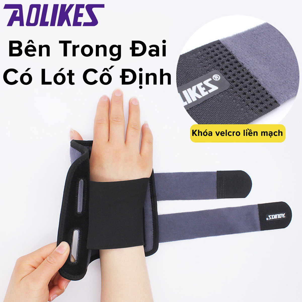 Mô tả Đai Nẹp Cố Định Khớp Cổ Tay Với 2 Thanh Nẹp Trên Dưới AL 1671 Chính Hãng AOLIKES Cho Người Chấn Thương Bong Gân Cổ Tay - 7