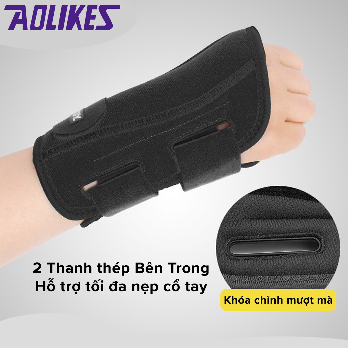 Mô tả Đai Nẹp Cố Định Khớp Cổ Tay Với 2 Thanh Nẹp Trên Dưới AL 1671 Chính Hãng AOLIKES Cho Người Chấn Thương Bong Gân Cổ Tay - 10