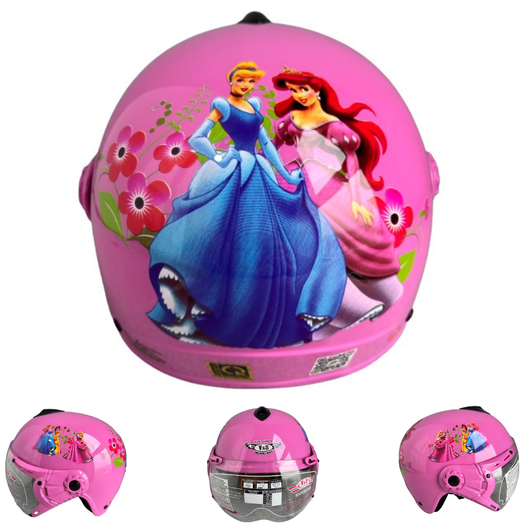Mô tả Mũ bảo hiểm trẻ em có kính Hello kitty - công chúa - siêu nhân cho bé 3-6 tuổi V&S - dưới 18kg - VS103KS - có nhiều màu - 1