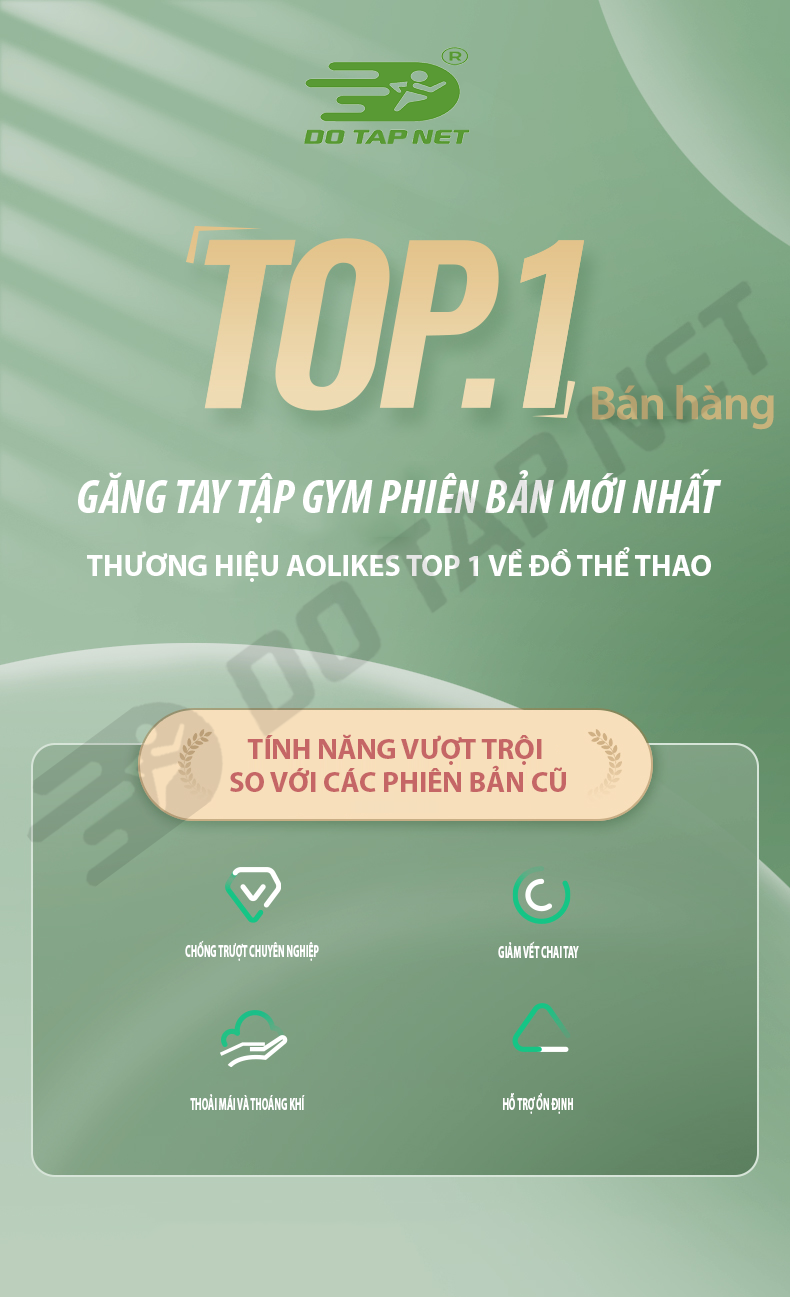 Mô tả Găng Tay Thể Thao  Aolikes Tập Gym Chất Liệu Thoáng Khí Với Miếng Đệm Silicon Chống Trượt - 2