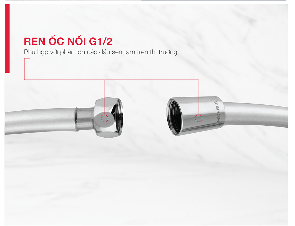 Mô tả Dây cấp sen tắm Chiba Hafele G1/2 589.34.905 - 2