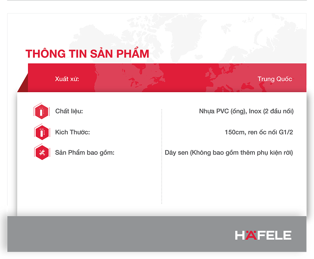 Mô tả Dây cấp sen tắm Chiba Hafele G1/2 589.34.905 - 5