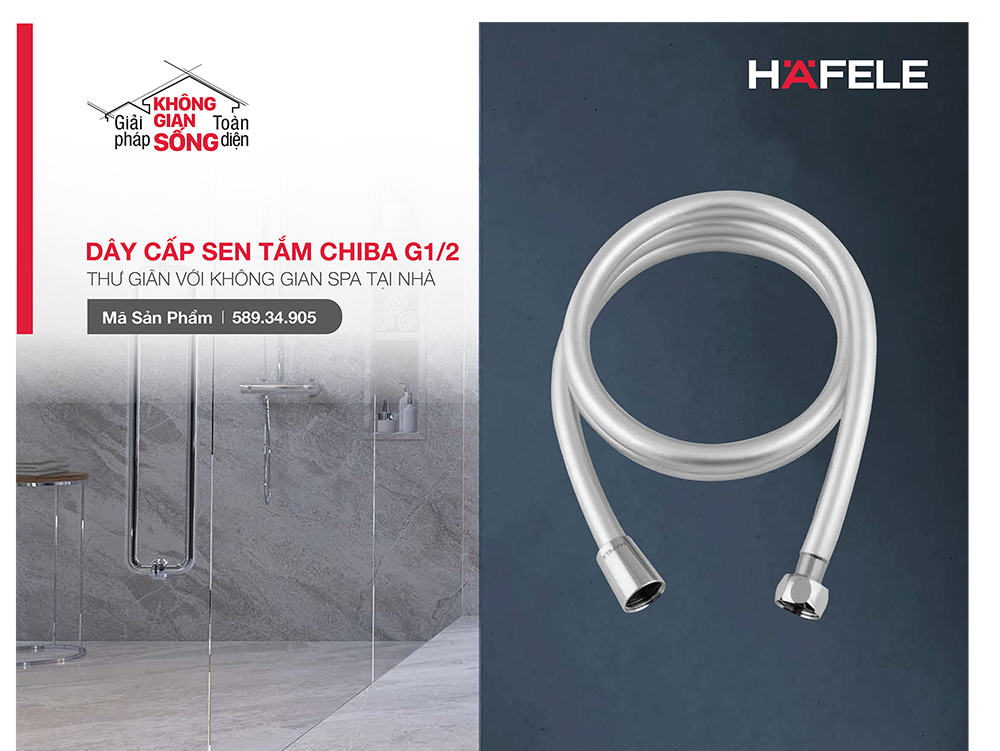 Mô tả Dây cấp sen tắm Chiba Hafele G1/2 589.34.905 - 1