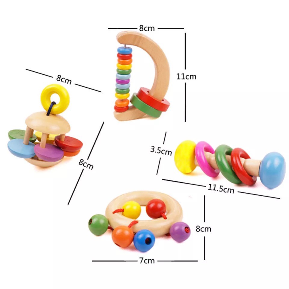 Mô tả Lục Lạc Gỗ Handmade Tập Cầm Nắm Cho Bé| Đồ Chơi An Toàn Với Trẻ Sơ Sinh Benrikids - 2