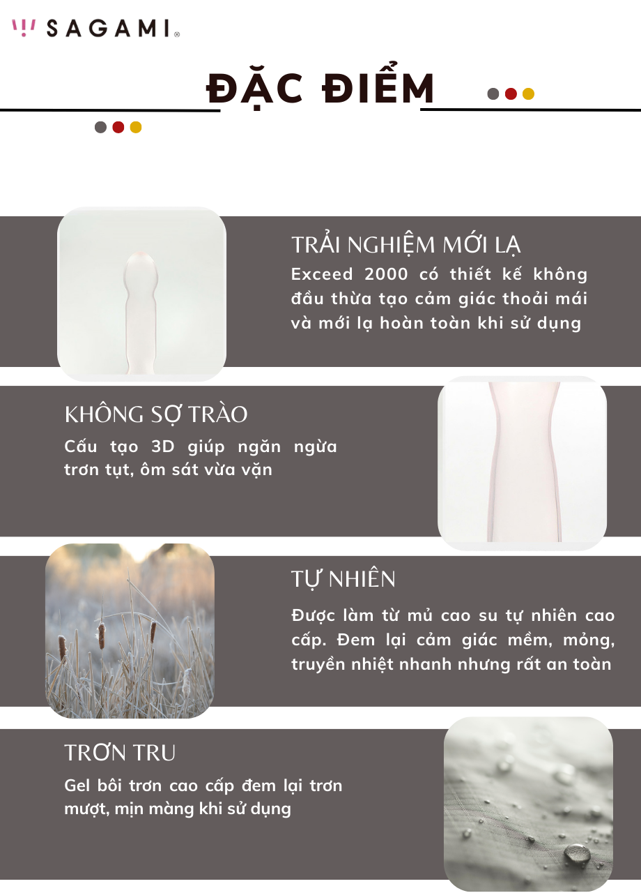 Bao cao su Sagami Exceed 3D - Công nghệ Nhật Bản