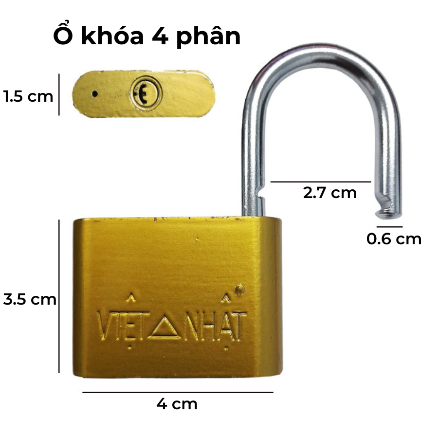Kích cỡ ổ khóa Việt Nhật