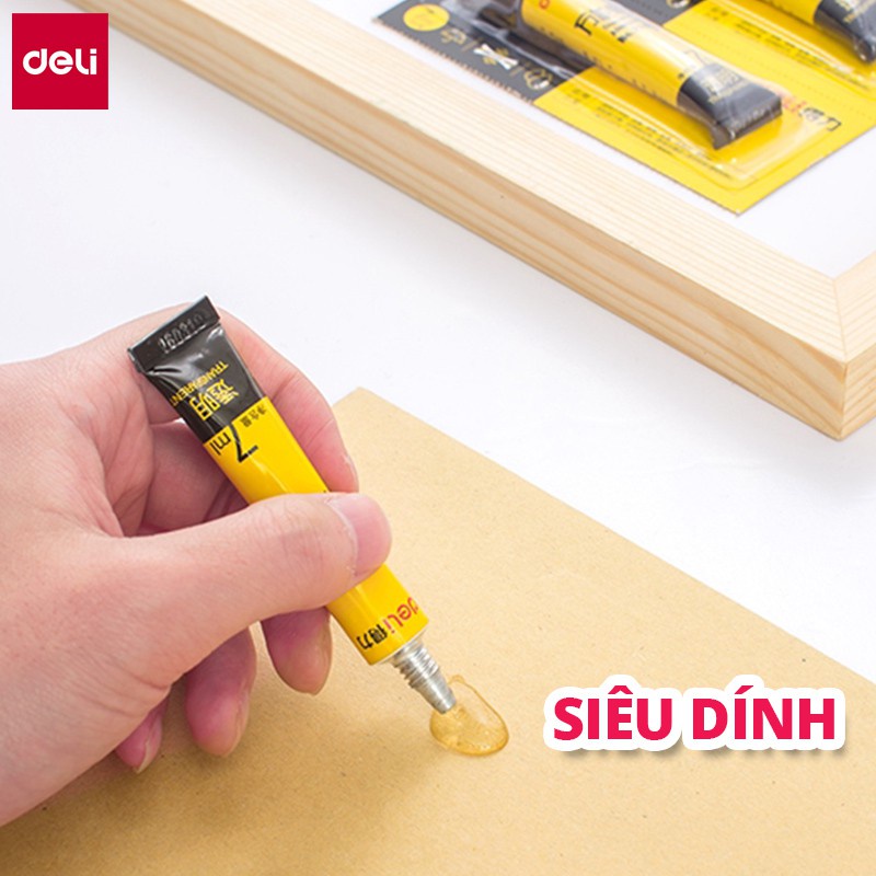 Mô tả Keo Siêu Dính Đa Năng Deli - 7ml/ 20ml - Phù Hợp Sửa Chữa, Ghép Nối - Có Thể Dán Trên Mọi Bề Mặt - 3