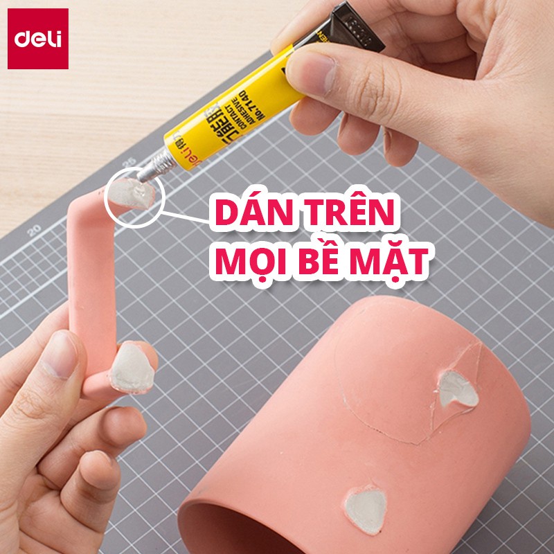 Mô tả Keo Siêu Dính Đa Năng Deli - 7ml/ 20ml - Phù Hợp Sửa Chữa, Ghép Nối - Có Thể Dán Trên Mọi Bề Mặt - 4