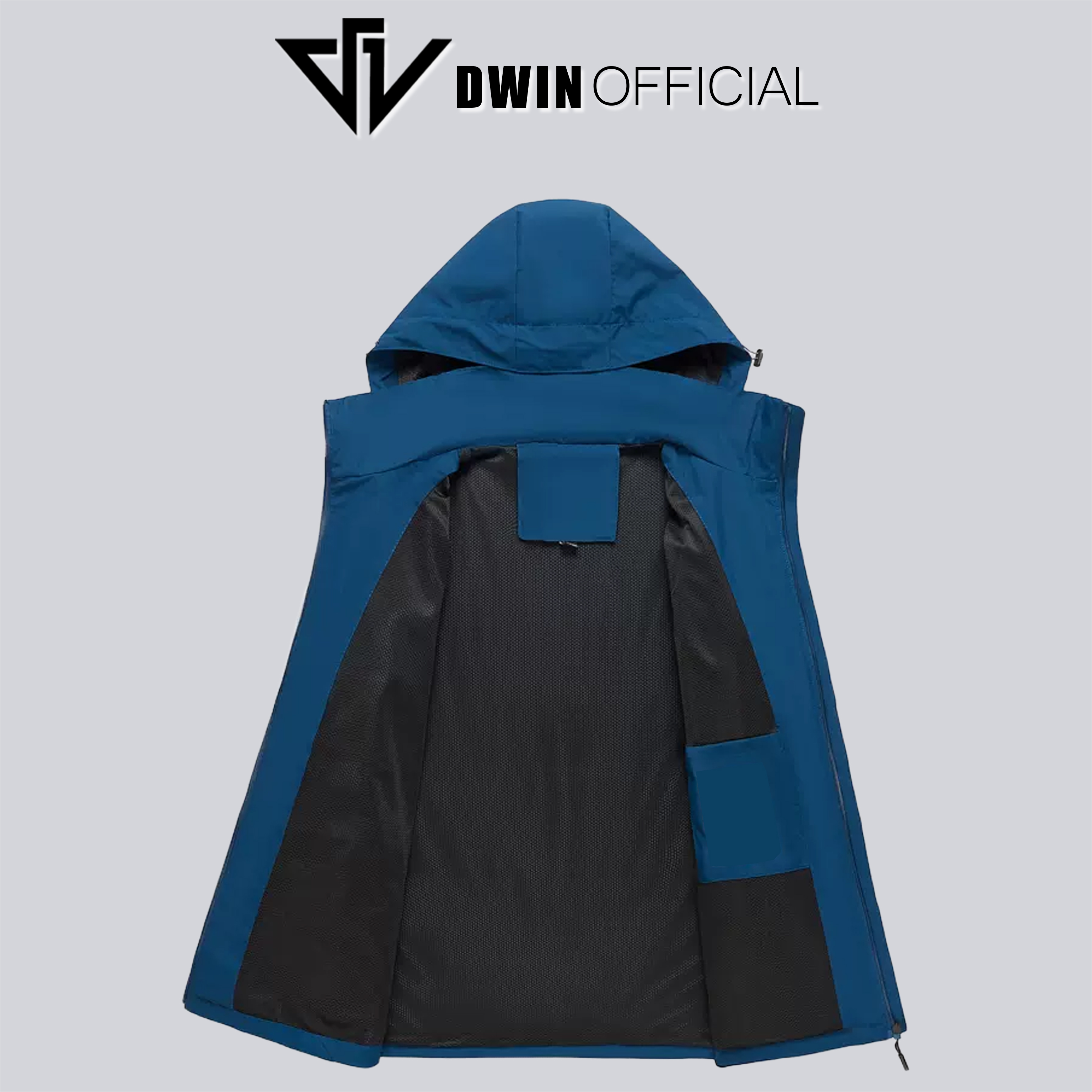 Mô tả Áo khoác gió đôi nam nữ in Dwin 2 lớp chất liệu dù cao cấp unisex form rộng đi mưa,cản gió - 7