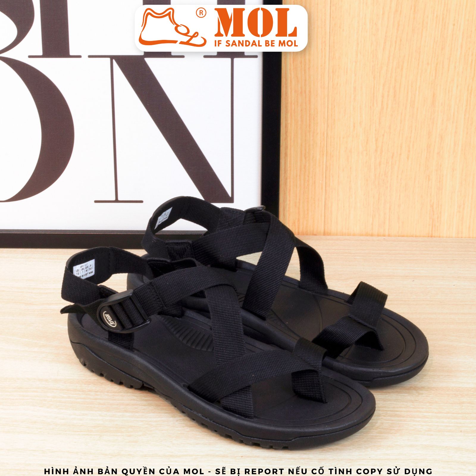 Mô tả Sandal nam Rova quai chéo RV937B màu đen - 7