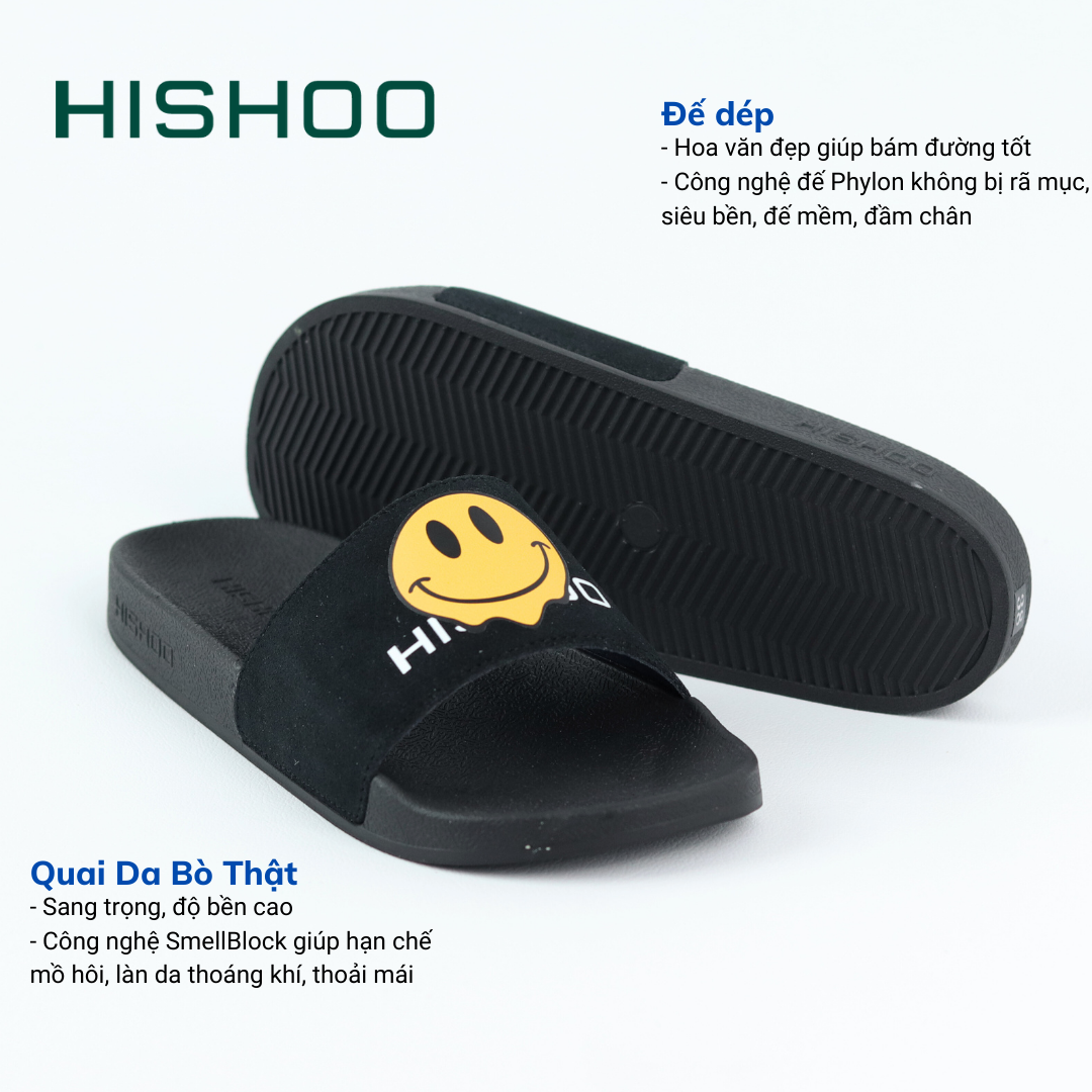 Mô tả Dép quai ngang slipper cao cấp nam, nữ  HISHOO siêu nhẹ da Bò thời trang size 36 - 45 U112 - 3