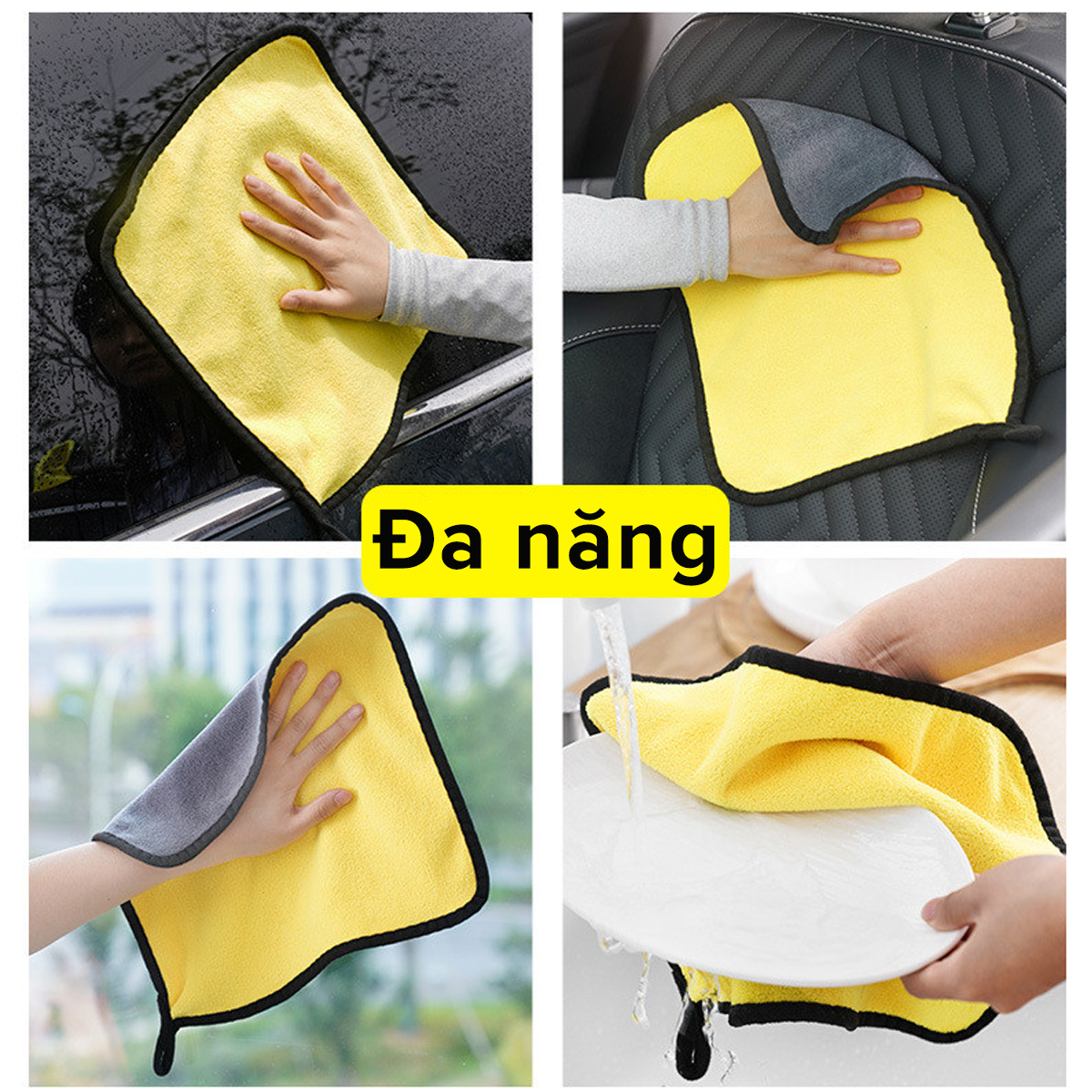 Mô tả Khăn Lau Siêu To 30*60cm Siêu Thấm Khăn Lau Đa Năng Sợi Microfiber Siêu Dày Chuyên Dùng Cho Xe Ô Tô Chính Hãng Amalife - 4