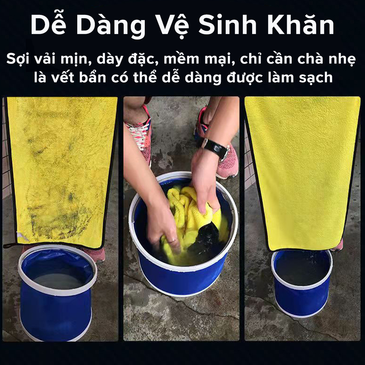 Mô tả Khăn Lau Siêu To 30*60cm Siêu Thấm Khăn Lau Đa Năng Sợi Microfiber Siêu Dày Chuyên Dùng Cho Xe Ô Tô Chính Hãng Amalife - 5