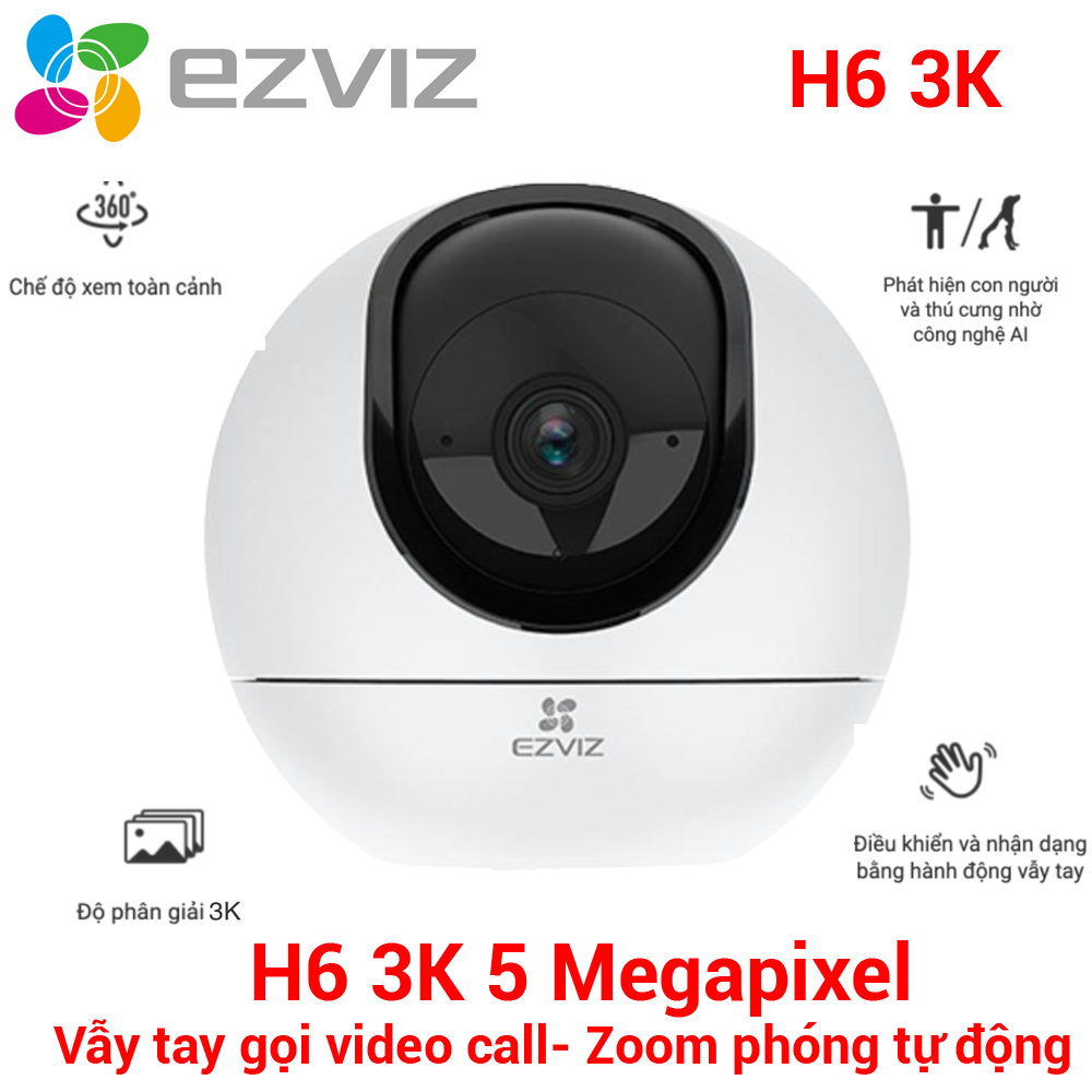 Mô tả Camera wifi ezviz h6 3k độ phân giải 3K 5.0MP phát hiện người bằng AI & giọng gói - 1