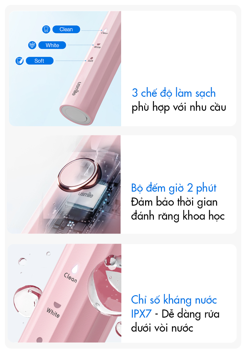 Bàn chải điện usmile Y1S - Đệm khí