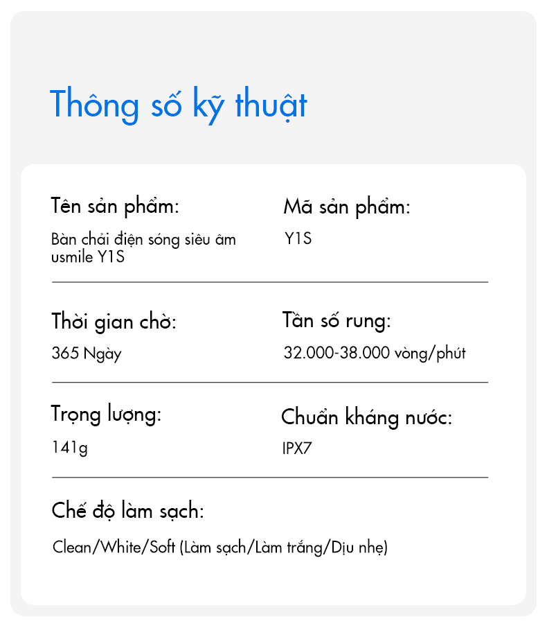 Bàn chải điện usmile Y1S - Fullbox