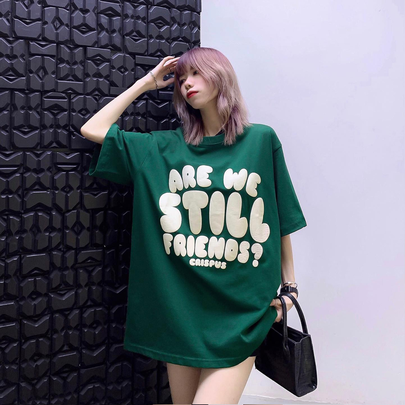Mô tả Áo thun NELLY Cotton 260gsm Premium - Are We Still Friends Tay Lỡ Form Rộng Nam Nữ - 2