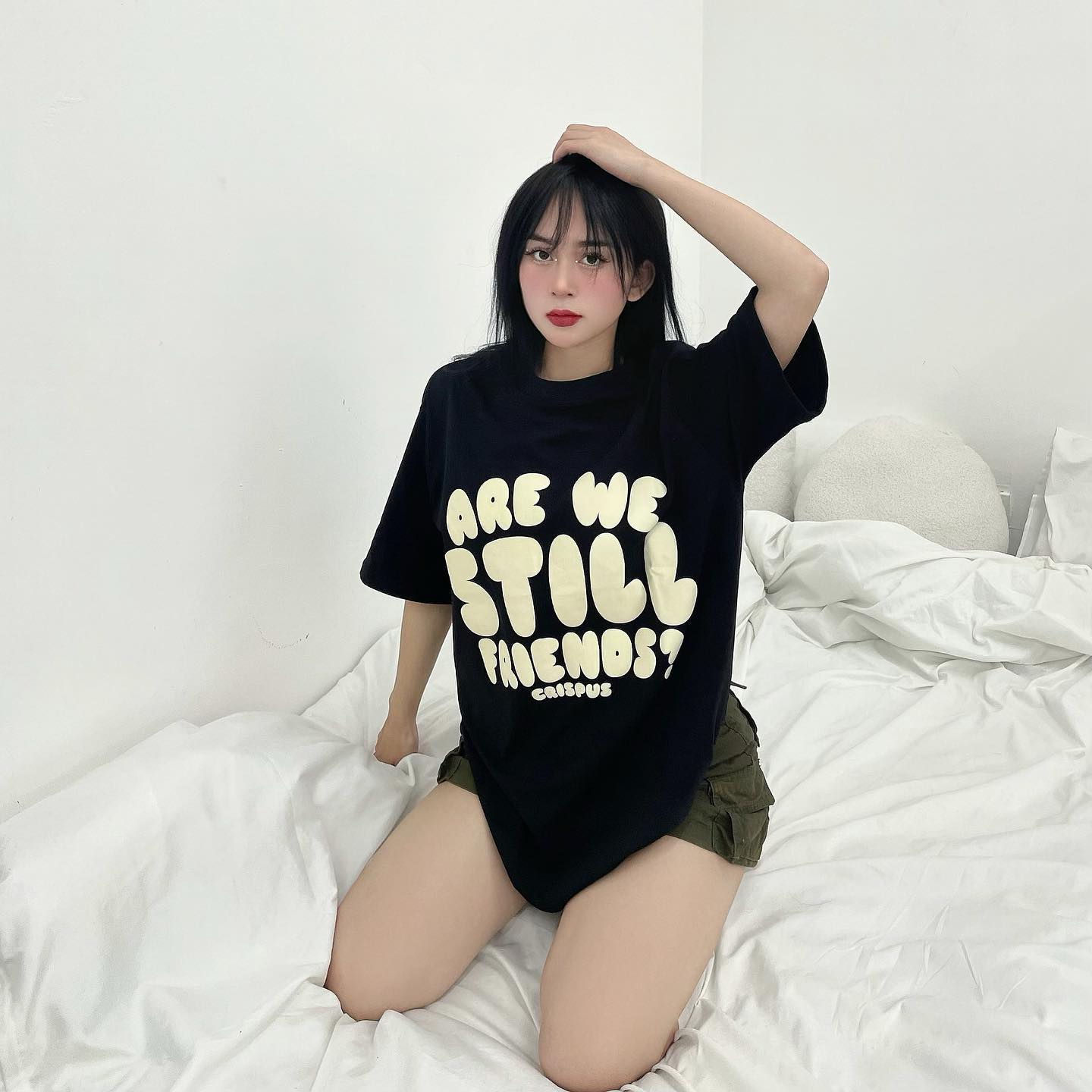 Mô tả Áo thun NELLY Cotton 260gsm Premium - Are We Still Friends Tay Lỡ Form Rộng Nam Nữ - 4