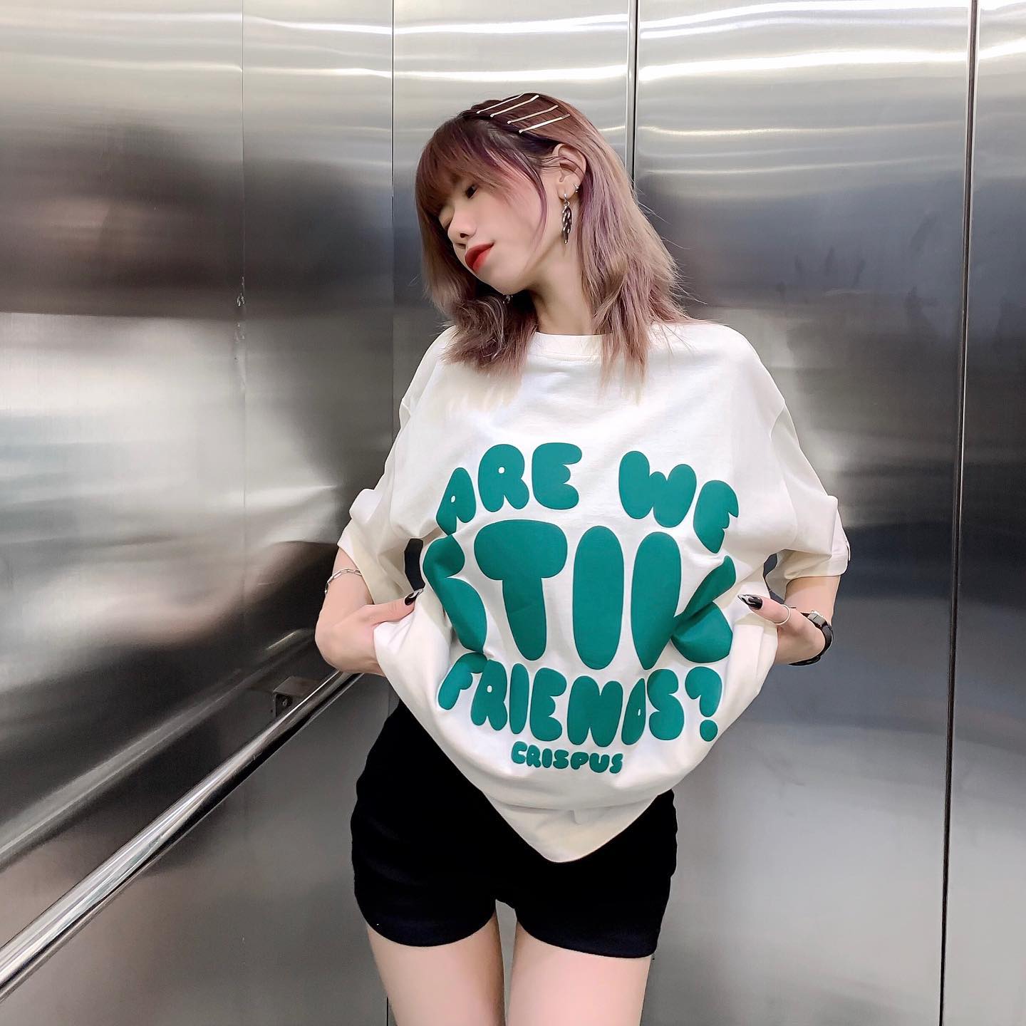 Mô tả Áo thun NELLY Cotton 260gsm Premium - Are We Still Friends Tay Lỡ Form Rộng Nam Nữ - 5
