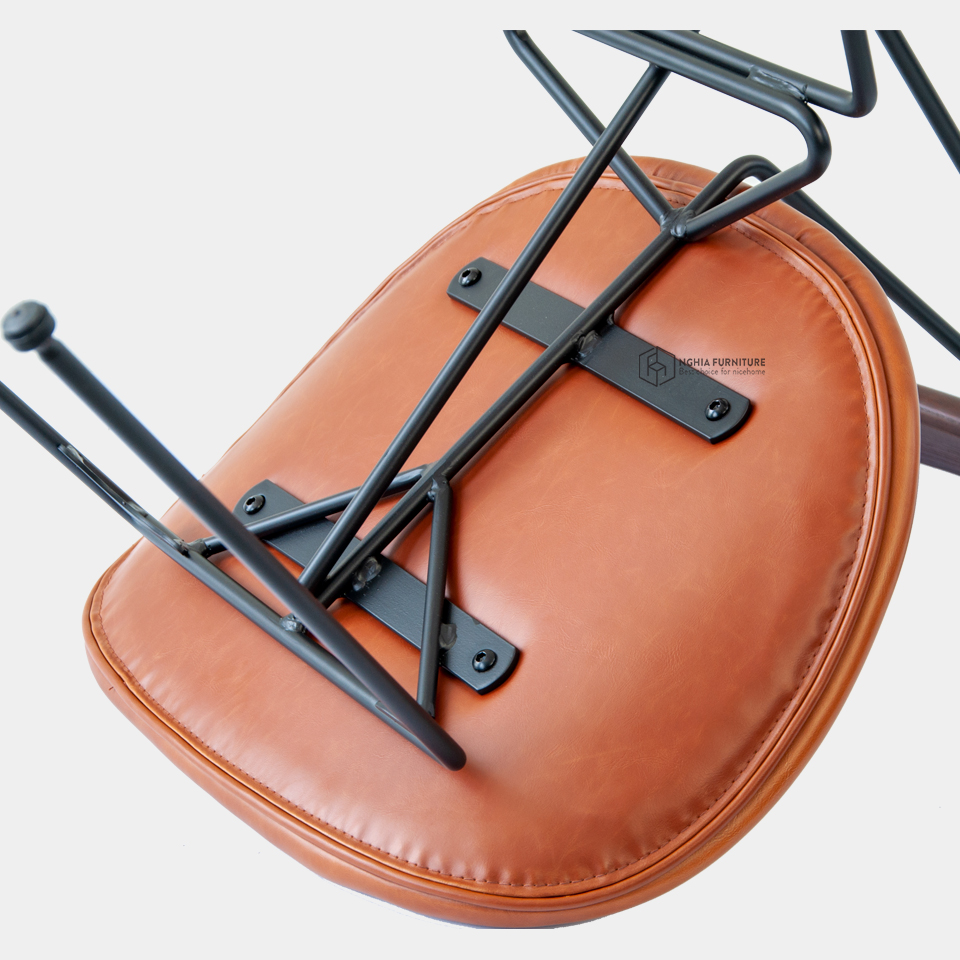 Mô tả Ghế Cafe Nghiafurniture Sapoo Chair 03 nhập khẩu cao cấp, Decor nhà hàng sang trọng - Nệm da Pu, Chân sắt sơn tĩnh điện - 1