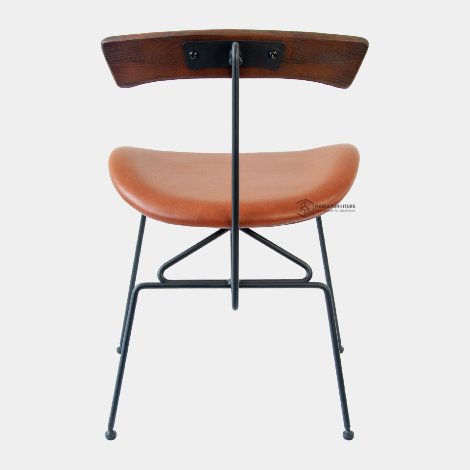 Mô tả Ghế Cafe Nghiafurniture Sapoo Chair 03 nhập khẩu cao cấp, Decor nhà hàng sang trọng - Nệm da Pu, Chân sắt sơn tĩnh điện - 4