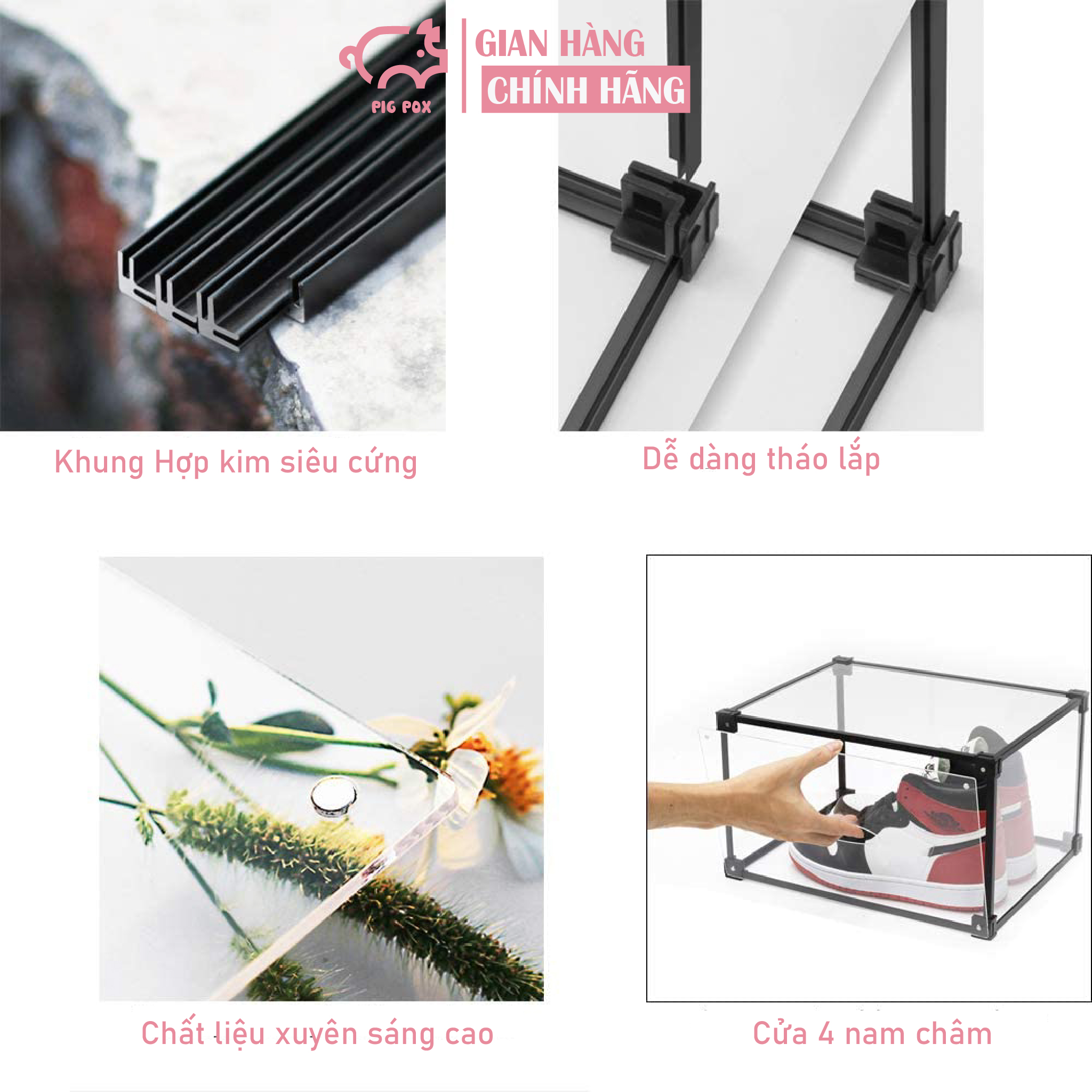 Mô tả Hộp Đựng Trưng Bày Mô Hình, Figure, Búp Bê Bằng Acrylic Trong Suốt 6 mặt size lớn - 2