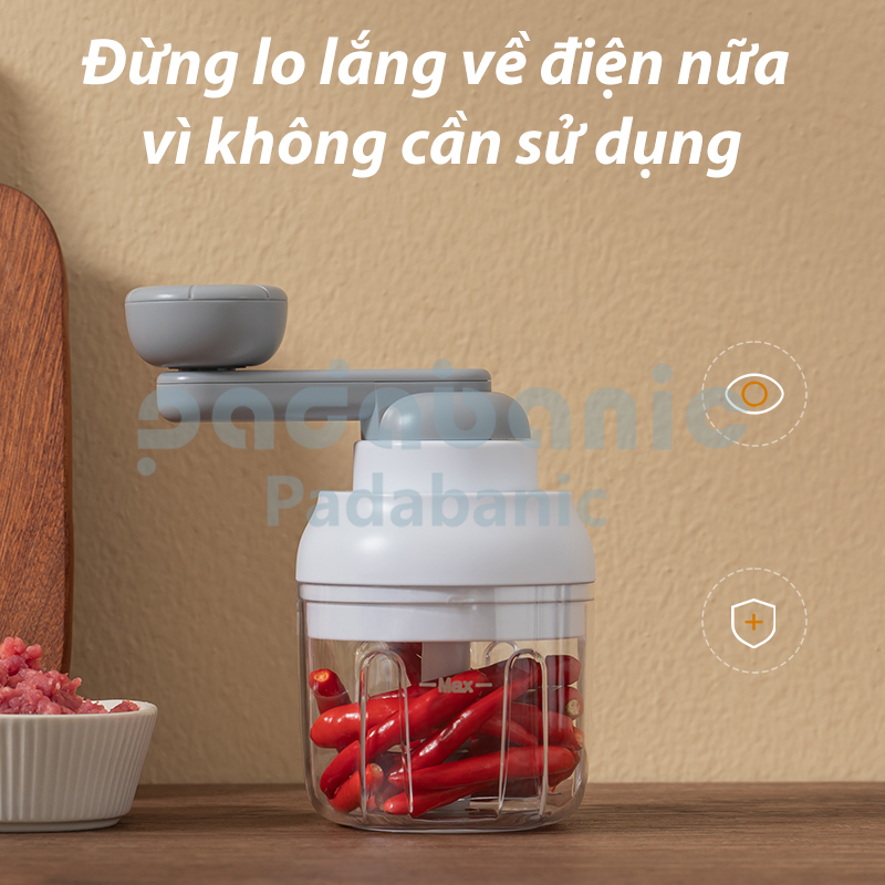 Mô tả Máy Xay Tỏi Ớt Hành Padabanic 005 Máy Xay Thịt Bằng Tay Mini Nhỏ Gọn Tiện Lợi - 2