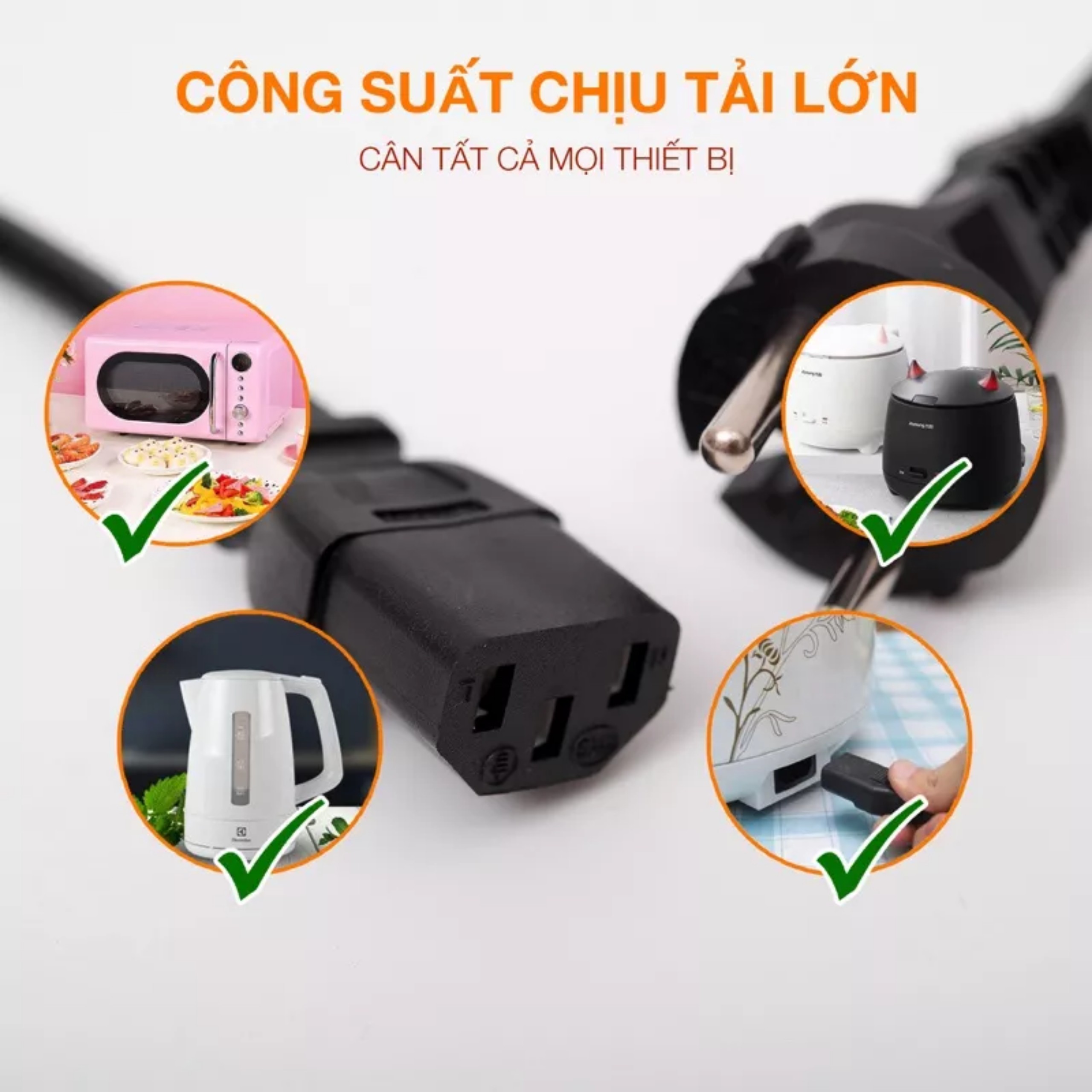 Mô tả Dây Nguồn - Taky, Phich Cắm Đa Năng 3 Cực Dẹt Dùng Cho Máy Tính, Máy In, Nồi Cơm, Ấm Nước, Các Thiết Bị Gia Dụng. 8602 - 3