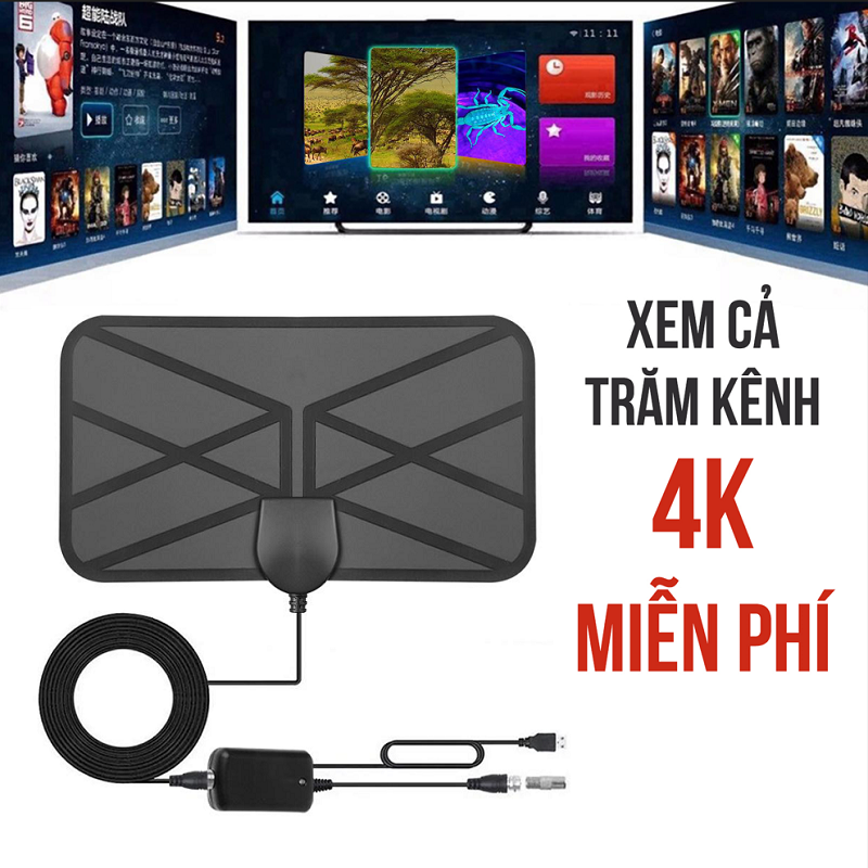 Ăng ten Kỹ Thuật Số Trong Nhà 4K 1080P, Anten DVB-T2, Dùng Cho ...