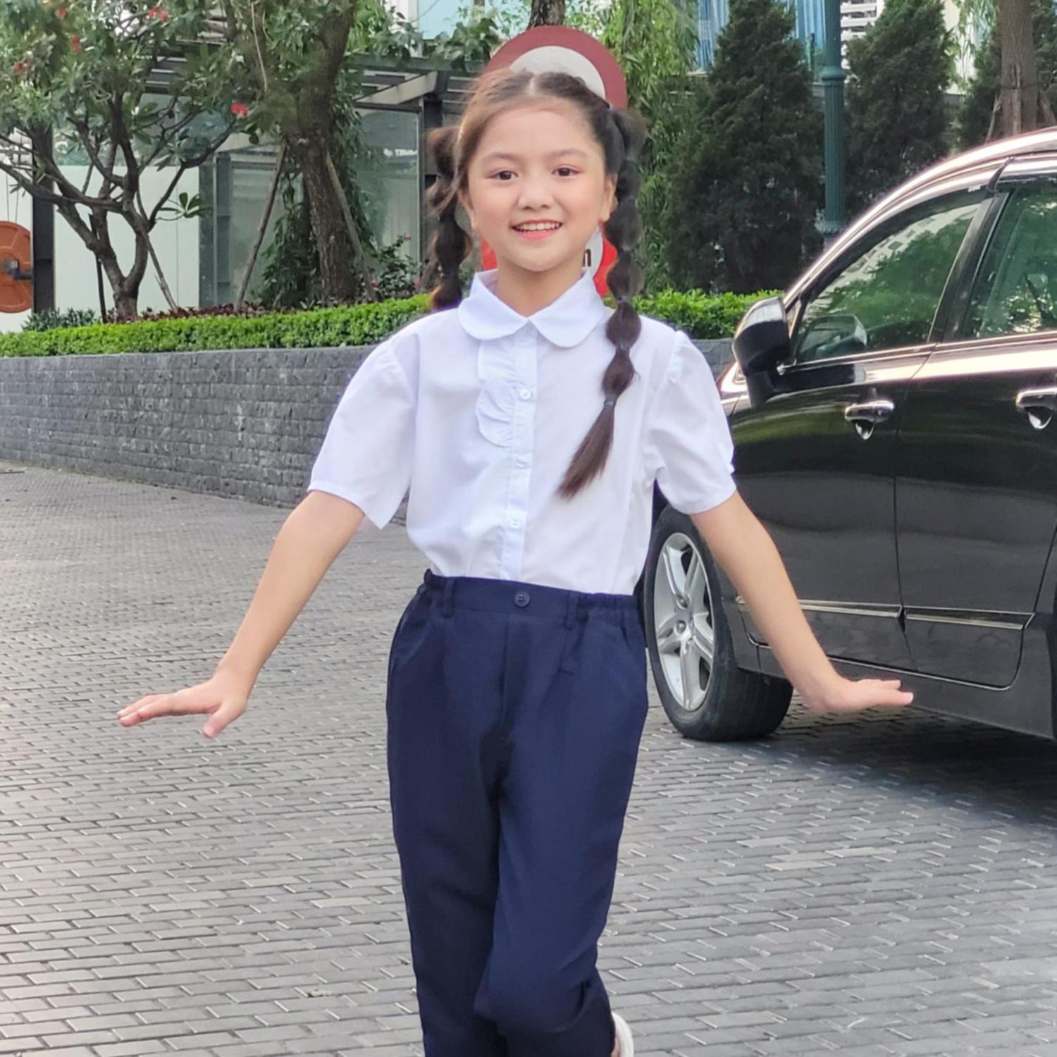 Áo sơ mi học sinh nữ bèo ngực Jadiny GDP001