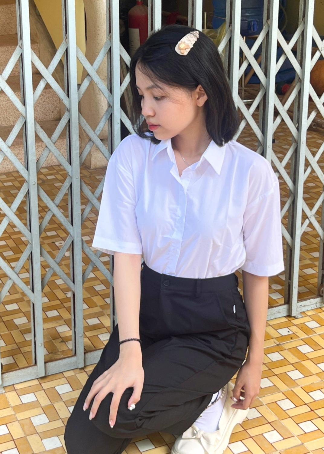 Mô tả Áo sơ mi học sinh bé gái đi học cấp 1, 2,3 đồng phục học sinh nữ - 2