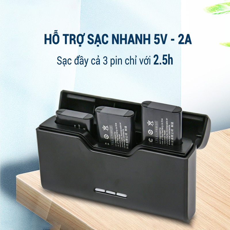 Pin Sạc Máy Quay GoPro Hero 5 6 7 8 9 10 11 12 Beston, dock sạc 3 pin ...