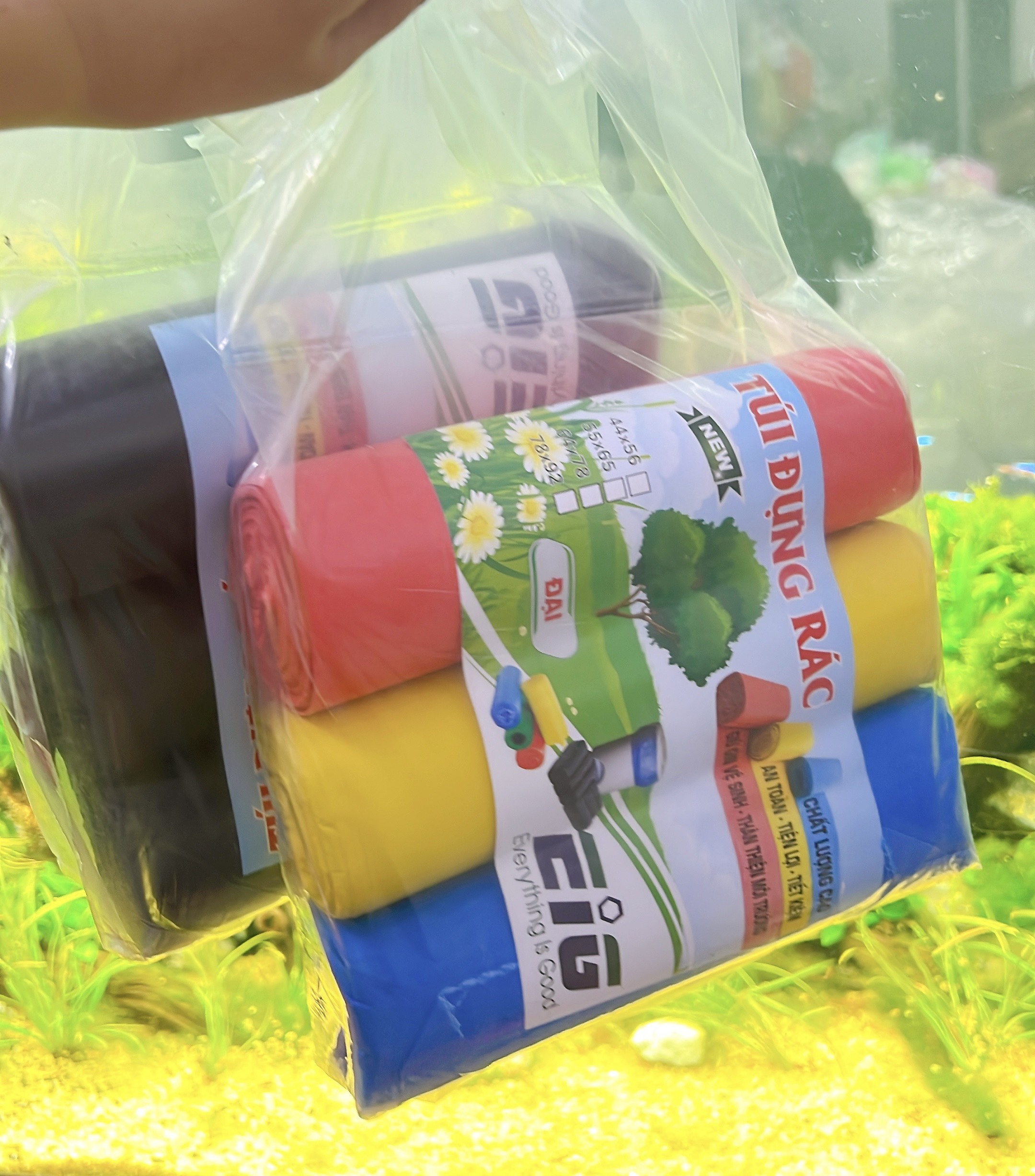 Túi đựng rác 3 Cuộn/ 1Kg sinh học tự phân hủy cỡ nhỏ, trung, đại loại ...