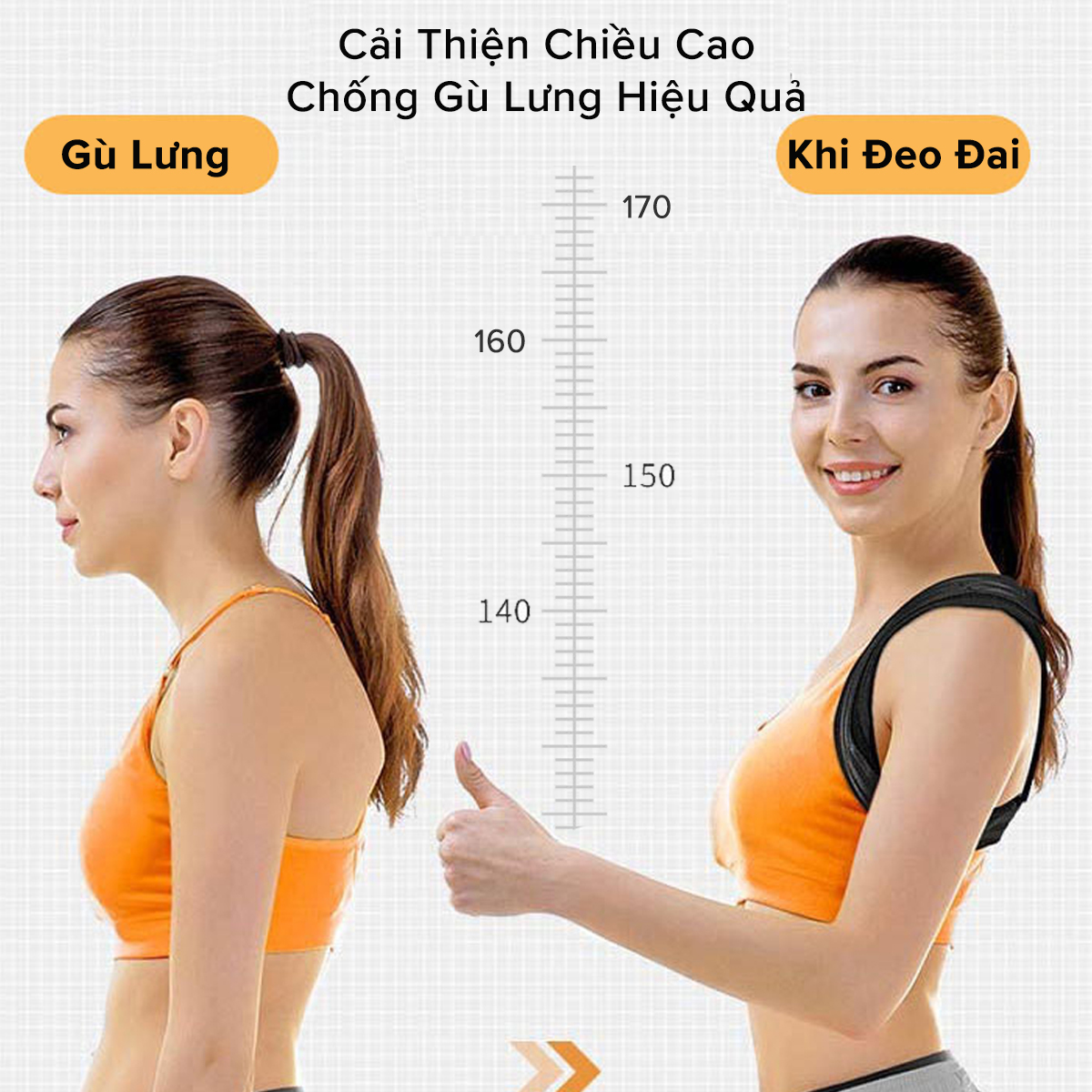 Mô tả Đai Chống Gù Lưng Trẻ Em Người Lớn Chọn Size Có Nẹp Da PU Cứng Tăng Chiều Cao Cho Dân Văn Phòng A02 Chính Hãng Amalife - 6