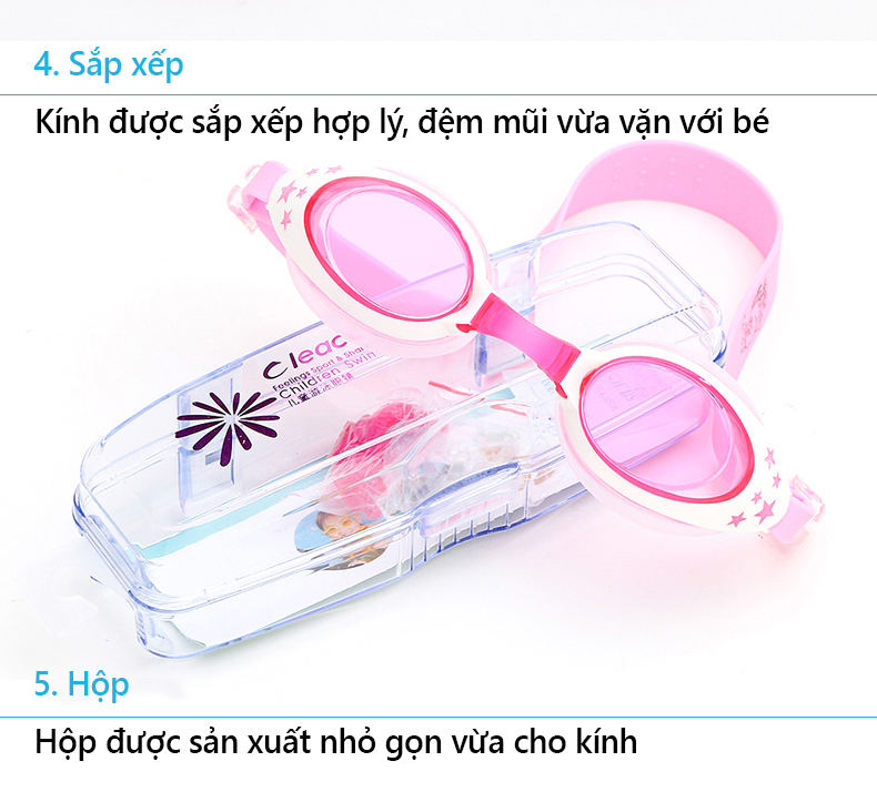 Mô tả Kính bơi trẻ em CLEACCO SG1700 chống tia UV , chống sương mờ BORO SPORT - 10