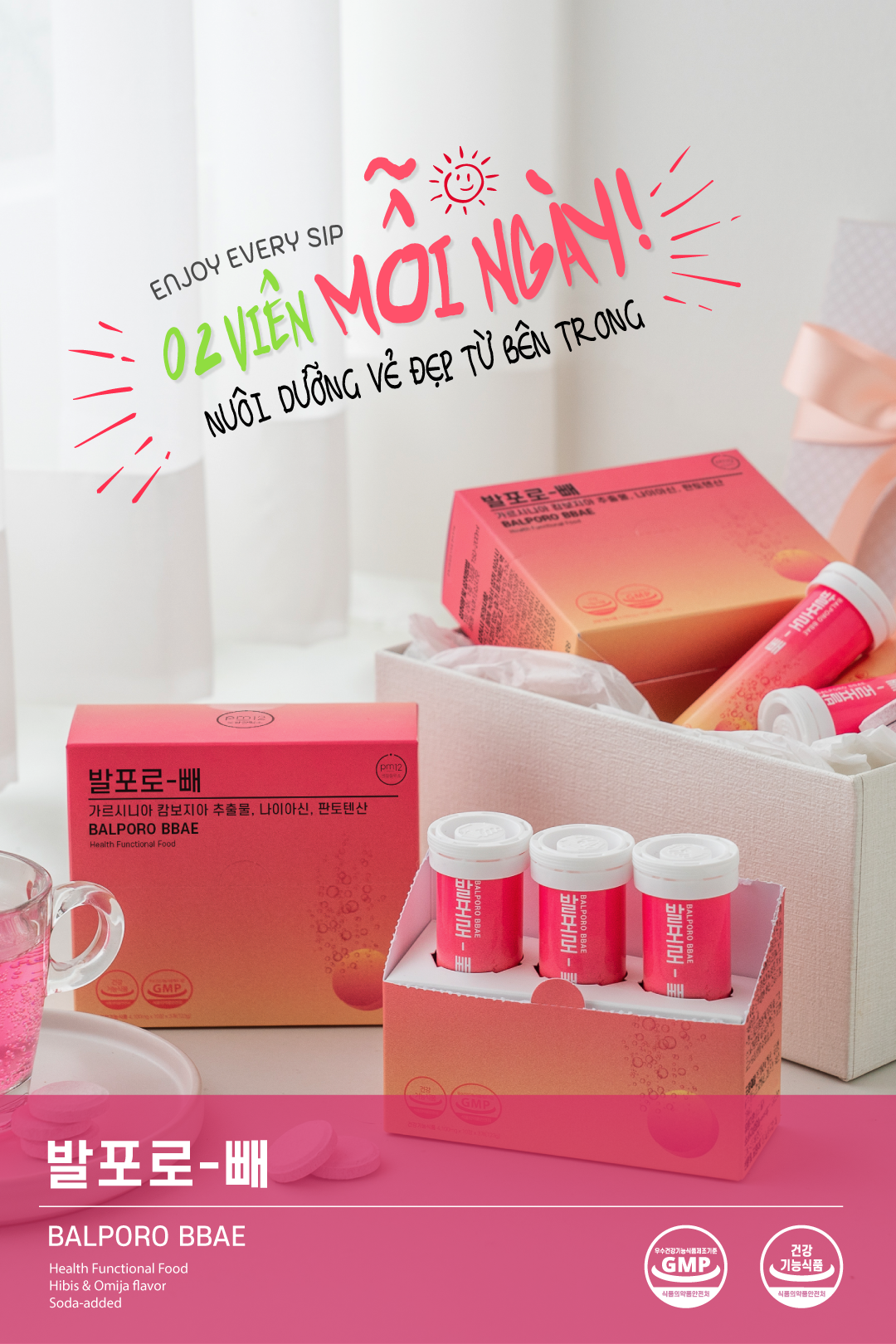 Mô tả Combo hộp sủi chuyển hoá chất béo Balporo BBae Hàn Quốc, hỗ trợ giảm cân, dưỡng da sáng mịn độc quyền bởi BBae Lab - 6