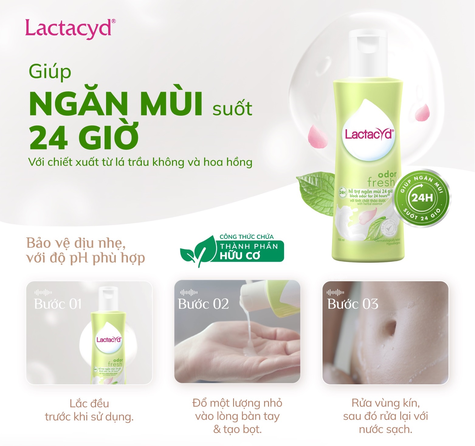 Mô tả Dung Dịch Vệ Sinh Phụ nữ Lactacyd Odor Fresh Ngăn Mùi 24H 250ml - 1