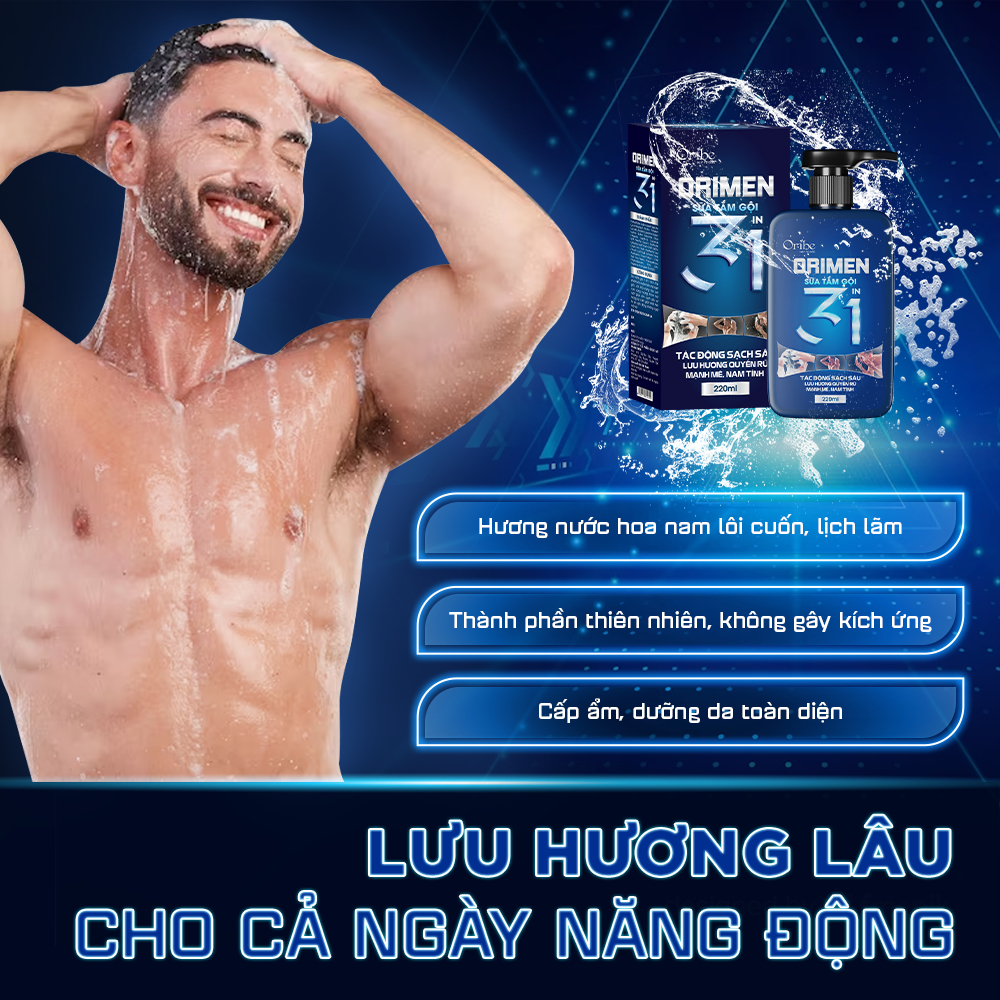 Mô tả Bọt vệ sinh nam sữa tắm gội toàn thân cho nam giới 3in1 Orimen lưu hương quyến rũ mạnh mẽ - 3