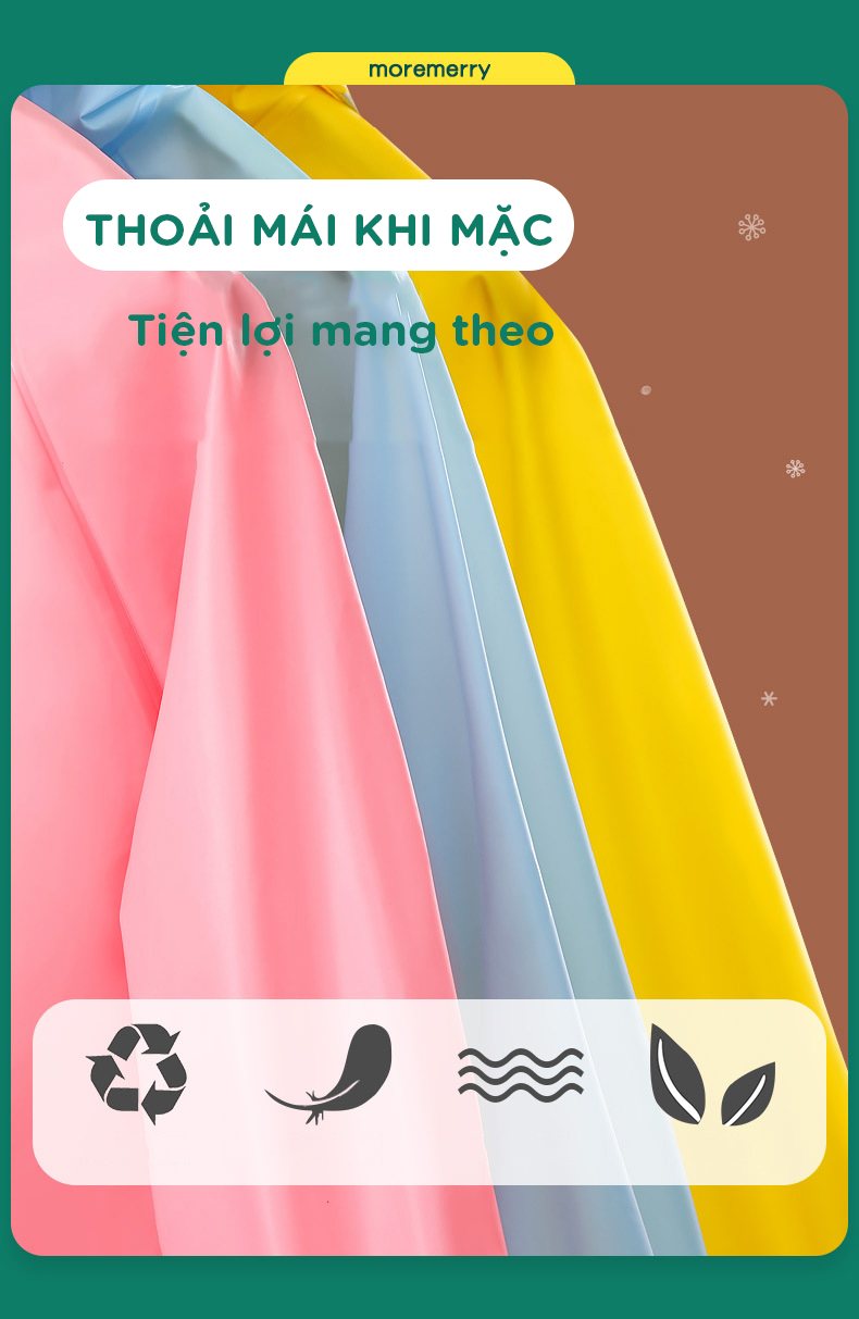 Mô tả Áo Mưa Cho Bé Kèm Vành Mũ Áo Mưa Trẻ Em Cao Từ 80 - 140 Cm Chất Liệu Eva Chông Nước Tốt Siêu Nhẹ Cleacco AMTE Boro Sport - 2